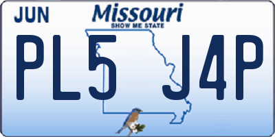 MO license plate PL5J4P