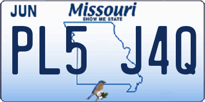 MO license plate PL5J4Q