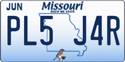MO license plate PL5J4R