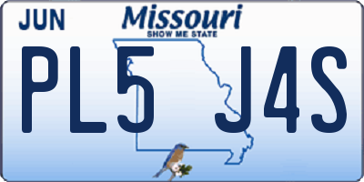 MO license plate PL5J4S