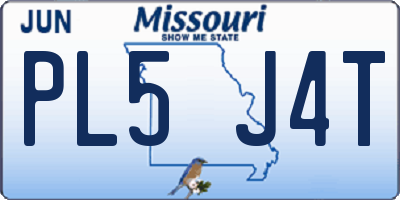 MO license plate PL5J4T