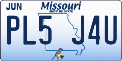 MO license plate PL5J4U
