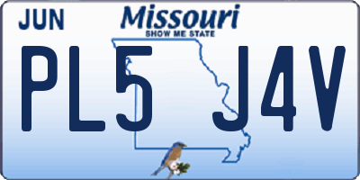 MO license plate PL5J4V