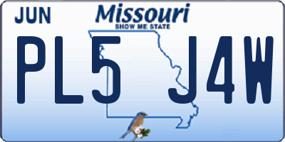 MO license plate PL5J4W