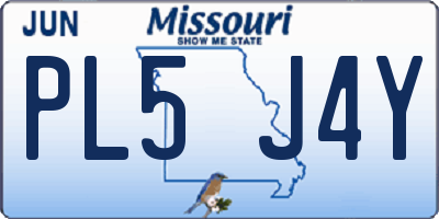 MO license plate PL5J4Y