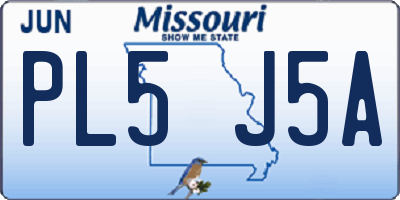MO license plate PL5J5A