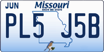 MO license plate PL5J5B