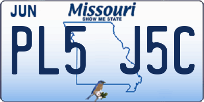 MO license plate PL5J5C