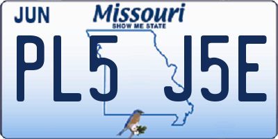 MO license plate PL5J5E