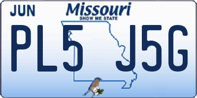 MO license plate PL5J5G