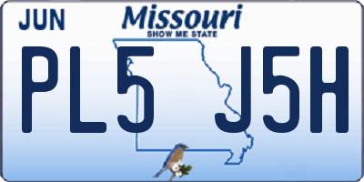 MO license plate PL5J5H