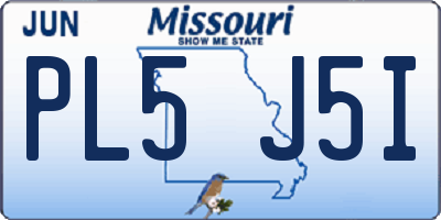MO license plate PL5J5I
