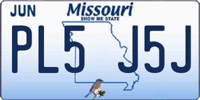 MO license plate PL5J5J
