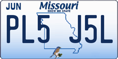 MO license plate PL5J5L