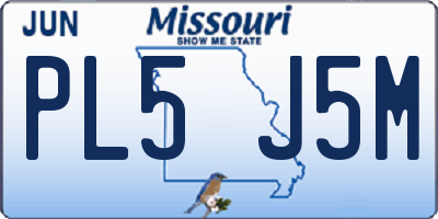 MO license plate PL5J5M