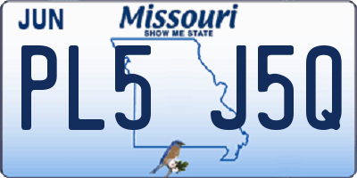 MO license plate PL5J5Q