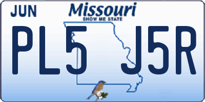 MO license plate PL5J5R