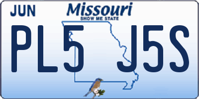 MO license plate PL5J5S