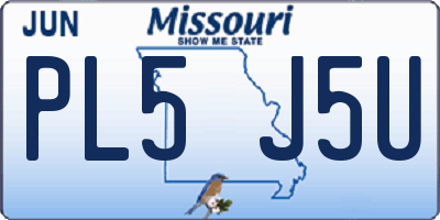 MO license plate PL5J5U
