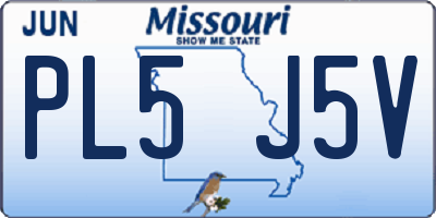 MO license plate PL5J5V