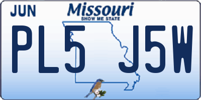 MO license plate PL5J5W