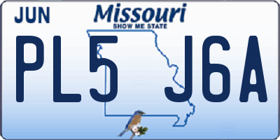 MO license plate PL5J6A
