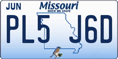 MO license plate PL5J6D
