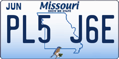 MO license plate PL5J6E