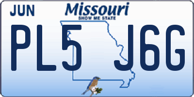 MO license plate PL5J6G
