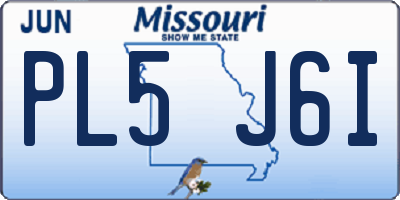 MO license plate PL5J6I