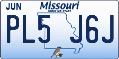 MO license plate PL5J6J
