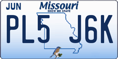 MO license plate PL5J6K