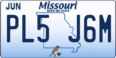 MO license plate PL5J6M