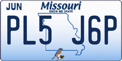 MO license plate PL5J6P