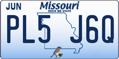 MO license plate PL5J6Q
