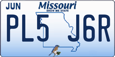 MO license plate PL5J6R