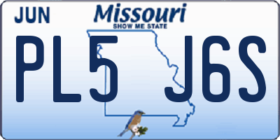 MO license plate PL5J6S