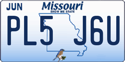MO license plate PL5J6U