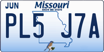 MO license plate PL5J7A