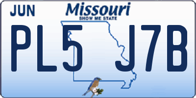 MO license plate PL5J7B