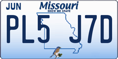 MO license plate PL5J7D