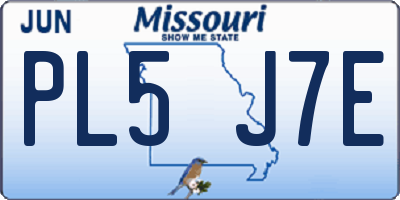 MO license plate PL5J7E