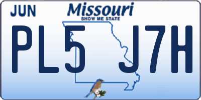 MO license plate PL5J7H