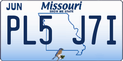 MO license plate PL5J7I
