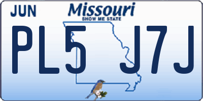 MO license plate PL5J7J