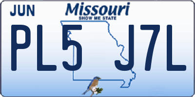 MO license plate PL5J7L