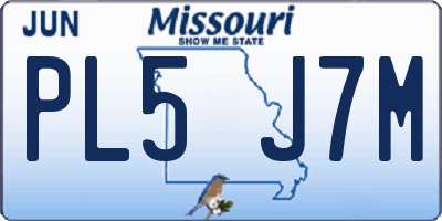 MO license plate PL5J7M