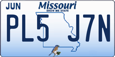 MO license plate PL5J7N