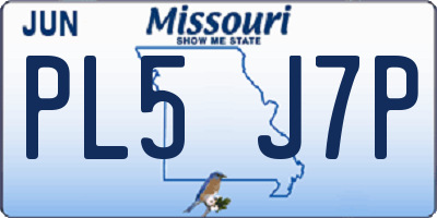 MO license plate PL5J7P