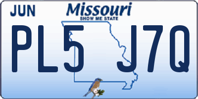MO license plate PL5J7Q